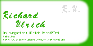 richard ulrich business card